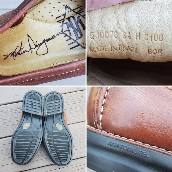 Martin Dingman Brown Pebbled Buffalo Leather Moc‎ Toe Moccasin Driving Loafers main image 6